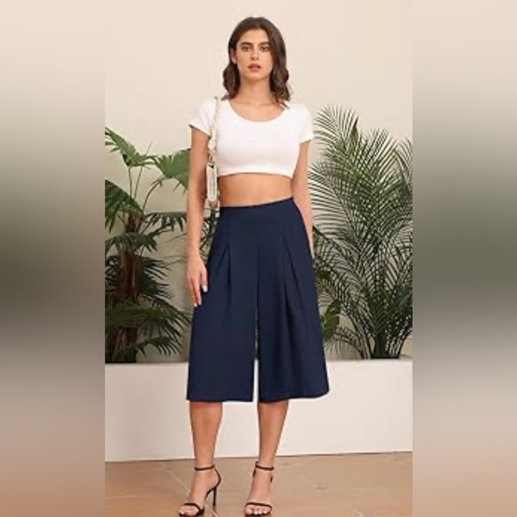 Alice Hope Pants - ALICE HOPE Navy Wide Leg Capri Pant US12